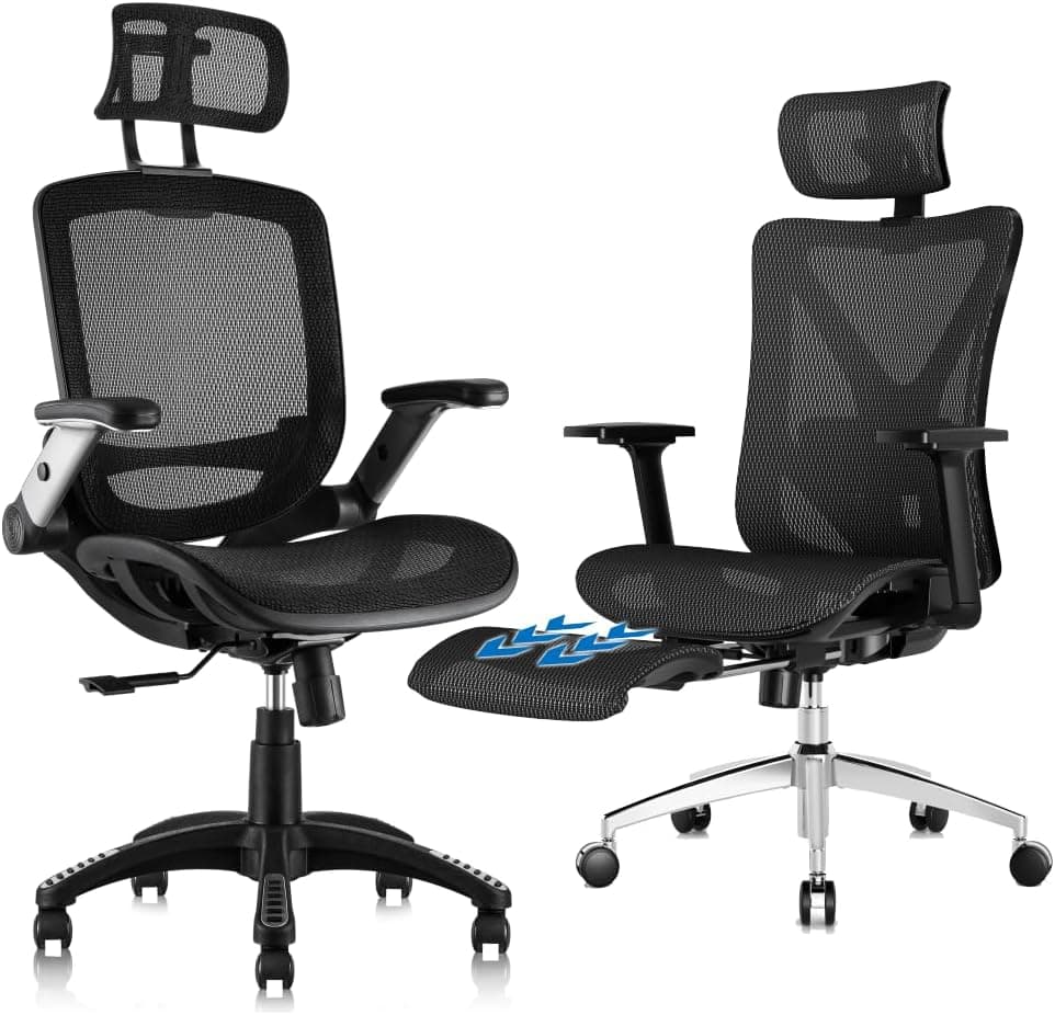 GABRYLLY ergonomic mesh office chair with footrest