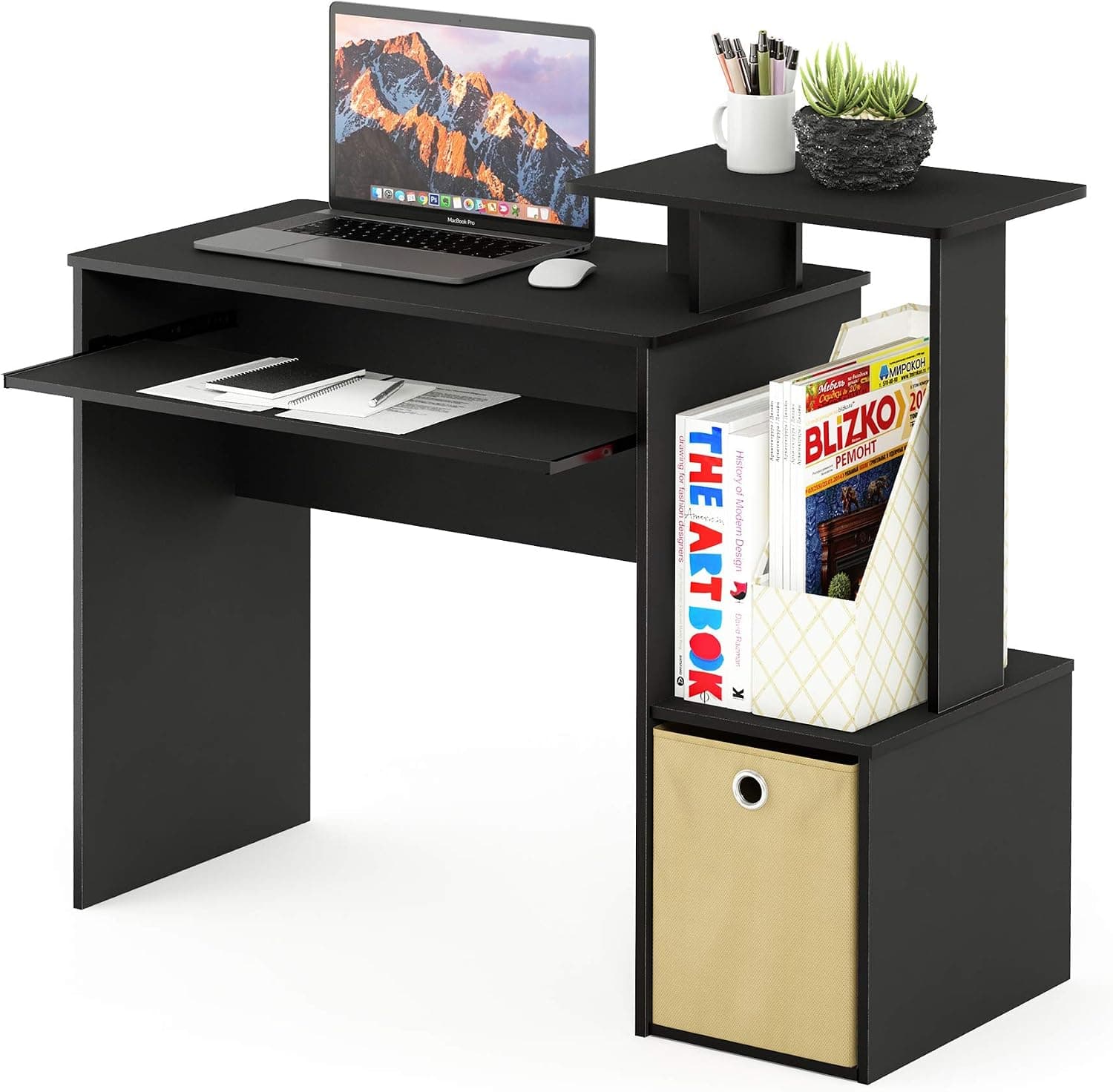 Furinno Econ Writing Desk with Storage Bin